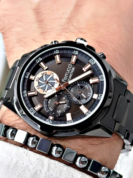 Ferrucci Function Fonksiyonlu Erkek Kol Saati Bileklik Kombin - Resim 4