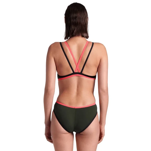 Arena One Double Cross Back One Piece Kadın Yeşil Yüzücü Mayosu 004732355 - 2