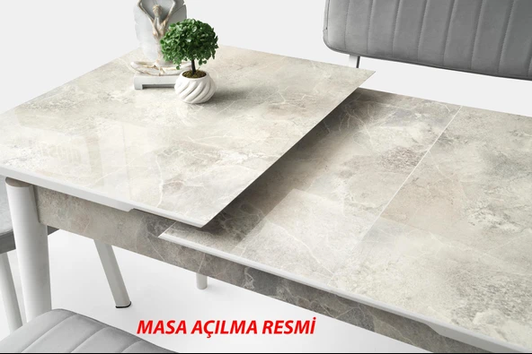 Kelebek Milano Mdf Açılır Masa 4 Adet Vera Sandalye Takım - 3