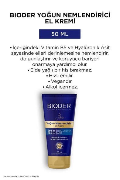 Yoğun Nemlendirici El Kremi 50 Ml - Vitamin B5 Hyalüronik Asit 24 Saat Etki Alkolsüz - 6