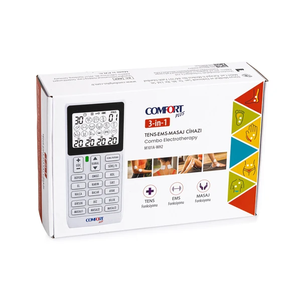 Comfort Plus , M101A-WH2 , 4 Kanallı 8 Pedli 60 Prog , Şarjlı , Dijital EMS & TENS , Fizik Tedavi ve Masaj , Türkçe - 5