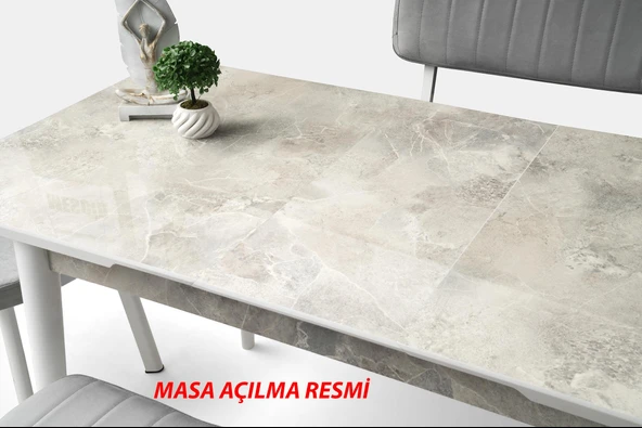 Kelebek Milano Mdf Açılır Masa 4 Adet Vera Sandalye Takım - 4