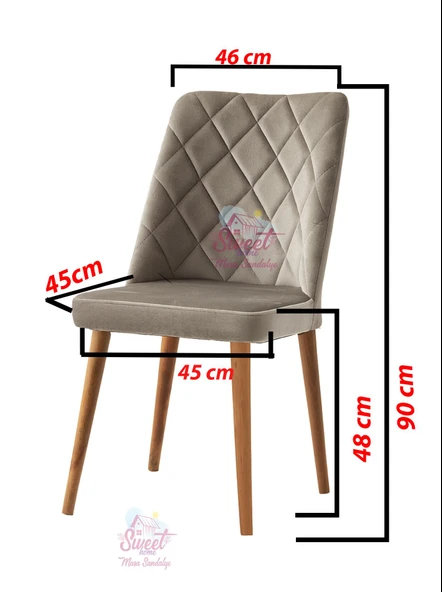 Milano Mdf Ortadan Açılır Masa 4 Adet Nova Sandalye Takım - 6