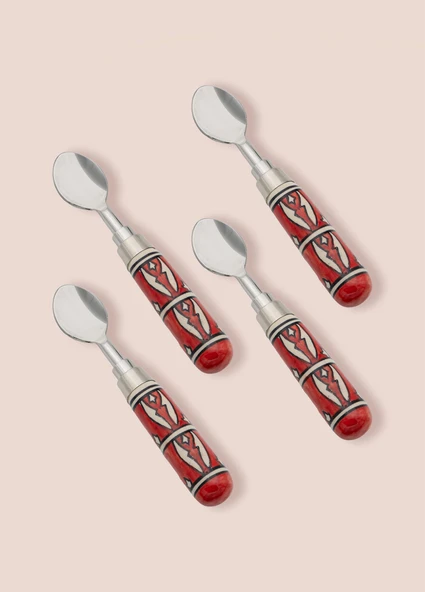The Mia Corallo Dondurma Kaşığı 4 lü Set Kırmızı - 3