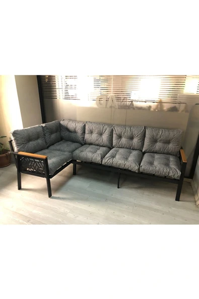 adımshops Miami melisa 3+2 Köşe Yön değiştirilebilir Koltuk Takımı Balkon-bahçe-kafe-çay Seti - 1