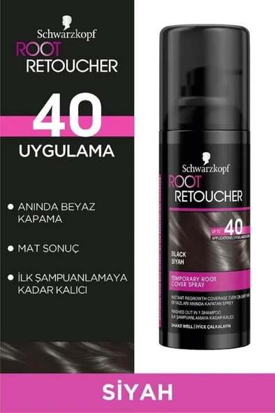 Root Retoucher Beyazları Anında Kapatan Sprey Boya Siyah 120 ML
