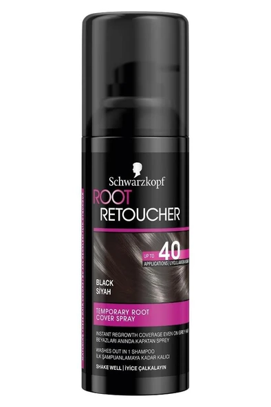Root Retoucher Beyazları Anında Kapatan Sprey Boya Siyah 120 ML - 2