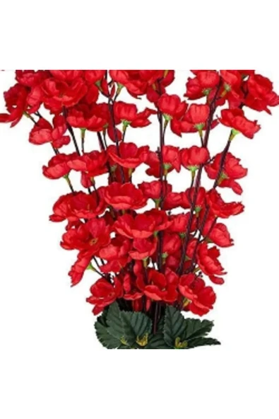 YASİMA3 ADET KIRMIZI 9 DALLI BAHAR DALI SAKSI VAZO ÇİÇEĞİ DEKOR ÜRÜNÜ - Resim 4