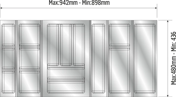 Mutfak Çekmece Içi Kaşıklık 94Cm X 48Cm Yanlar Ve Boydan 4Cm Kesilebilir, Beyaz - 4