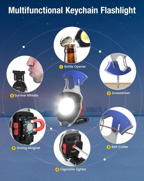 WRT ŞARJLI LED LAMBASI KAMP ÇAKMAK MİNİ FENER - 4