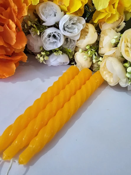 YASİMA 3 Lü BURGU Turuncu Mum şamdan dekor Yılbası Özel Gün MUMU