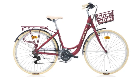 Carraro Juliet 28 Jant 430H Mat Kırmızı Krom Krem Şehir Bisikleti