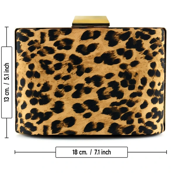 Erkan Saçmacı Leopar Desenli Metal Saplı Zincir Askılı Abiye Çanta - 4