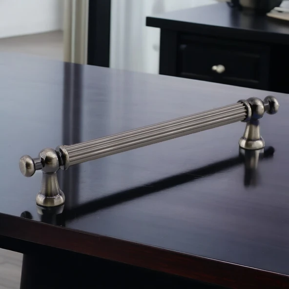 Selçuklu Antik Nikel Metal Kulp 128 mm Mobilya Çekmece Mutfak Dolabı Dolap Kapak Kulpları Kulb Kulpu - 7