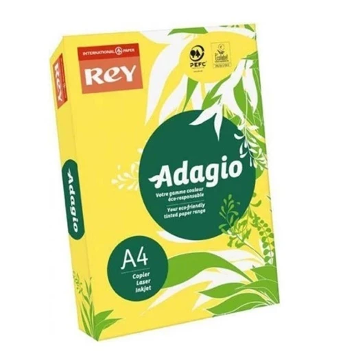 Rey Renkli Fotokopi Kağıdı A4 80 Gr 500Lü Limon Sarı - 2 Paket