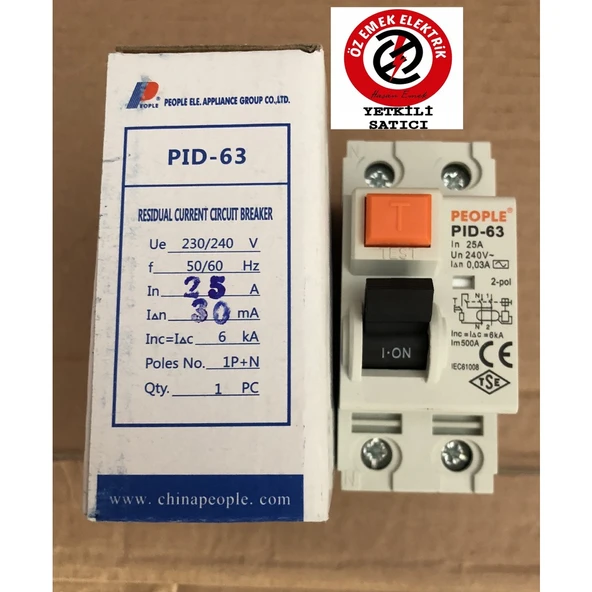 PEOPLE ELEKTRİK 2X63A 30MA KAÇAK AKIM KORUMA RÖLESİ 6KA - 2