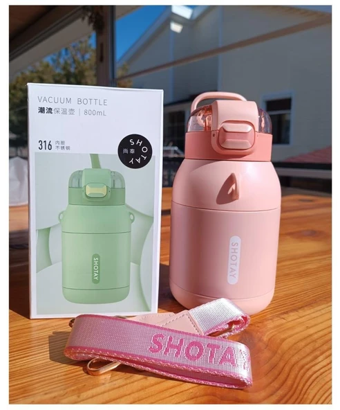 Shotay Dome Çelik Termos Matara 800Ml Siyah - 4