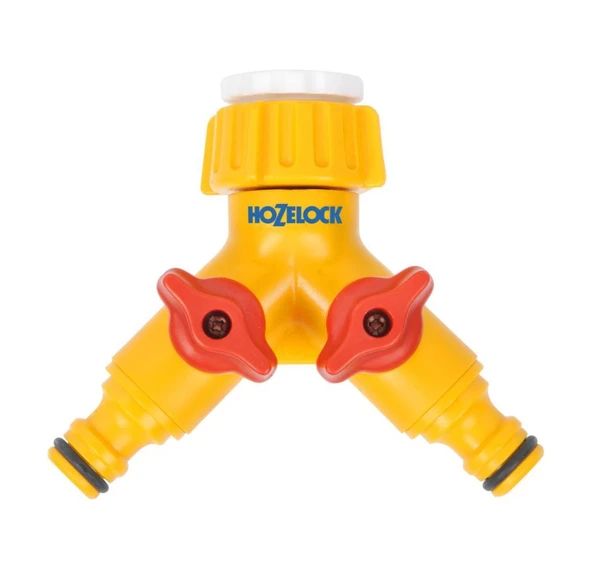 Hozelock 2256H Çift Çıkışlı Vanalı Musluk Adaptörü