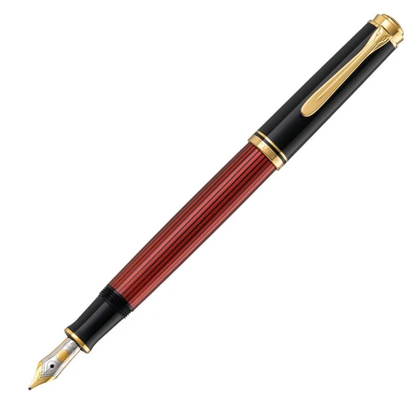 Pelikan Souveran Serisi M400 Kırmızı Siyah Dolma Kalem, B uç