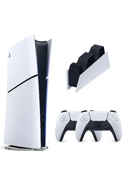 Sony Playstation 5 Slim Dijital - 2. Dualsense Ps5 Kol - Şarj İstasyonlu Oyun Konsolu (İthalatçı Garantili)