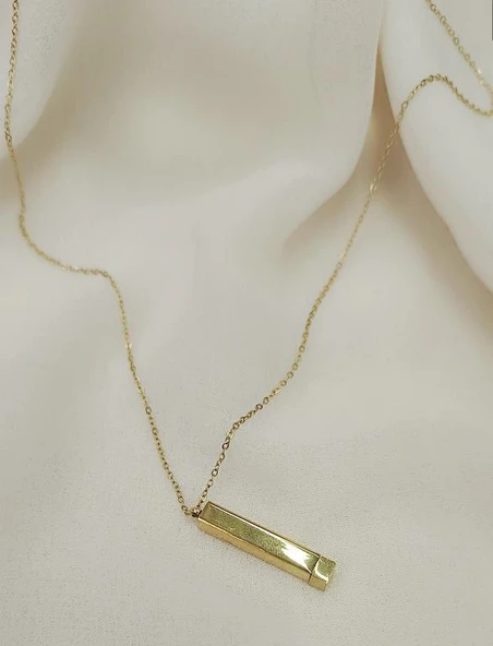 Dilek Kolyesi Çelik 316 L Paslanmaz Silindir Kolye Unisex Not Saklama Zincir - 4