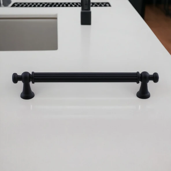 Selçuklu Siyah Metal Kulp 192 mm Mobilya Çekmece Mutfak Dolabı Dolap Kapak Kulpları Kulb Kulpu - Resim 4