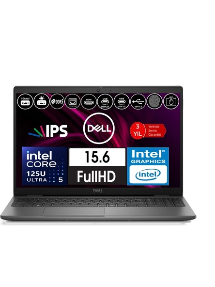 Dell Latitude 3550 Xcto355015VPUK23 Ultra 5 125U 64 GB 1 TB SSD 15.6" W11P Dizüstü Bilgisayar