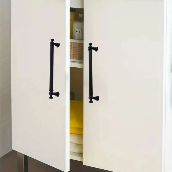 Selçuklu Siyah Metal Kulp 192 mm Mobilya Çekmece Mutfak Dolabı Dolap Kapak Kulpları Kulb Kulpu - Resim 2