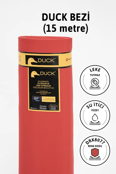 Premier Metrelik Duck Keten Kumaş Su İtici Bez 15 Metre DRK8077 - Kırmızı