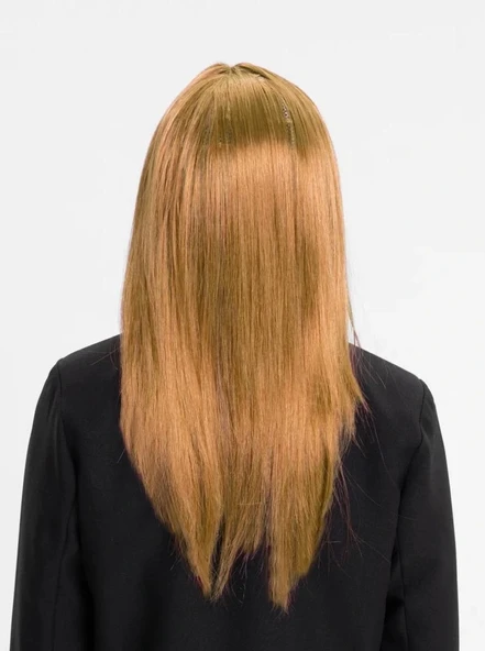 Nessiworld Altın Renk Düz Kesim İçi Astarlı Uzun Parti Peruğu Takma Saç ürün görseli 1