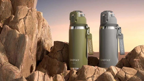 Shotay Camping Çelik Termos Matara 750Ml Yeşil - 5