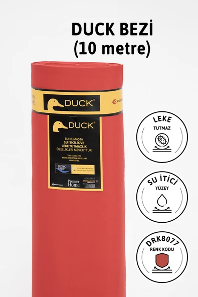 Premier Metrelik Duck Keten Kumaş Su İtici Bez 10 Metre DRK8077 - Kırmızı