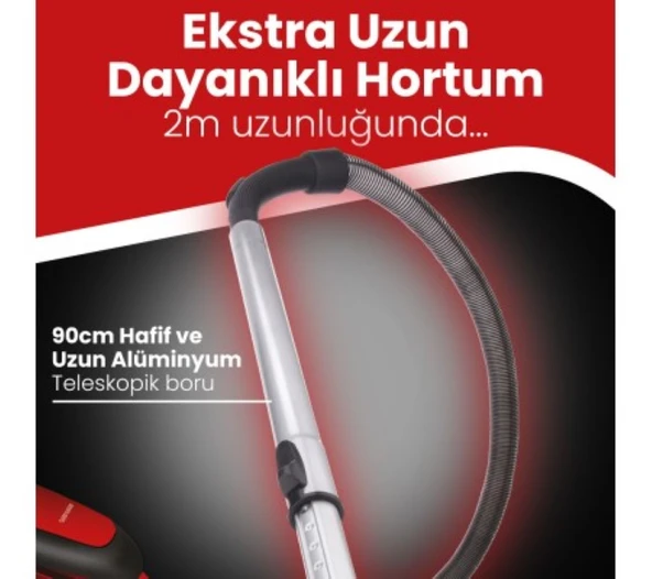 Goldmaster Proextra PE-3250K Süpürge Kırmızı - 6
