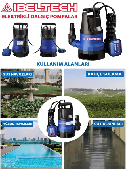 Germnay Style 2in1 Kombine Dalgıç Pompa QSB550 İbeltech 550W Plastik Gövdeli Kirli ve Temiz Pompa - 3