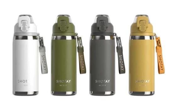 Shotay Camping Çelik Termos Matara 750Ml Gri - 6