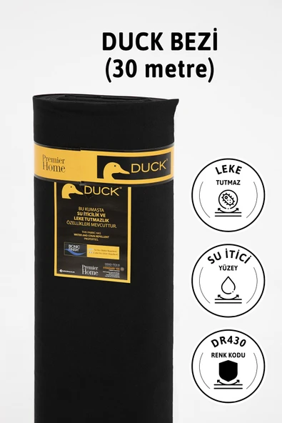 Premier Metrelik Duck Keten Kumaş Su İtici Bez 30 Metre DR430 - Siyah