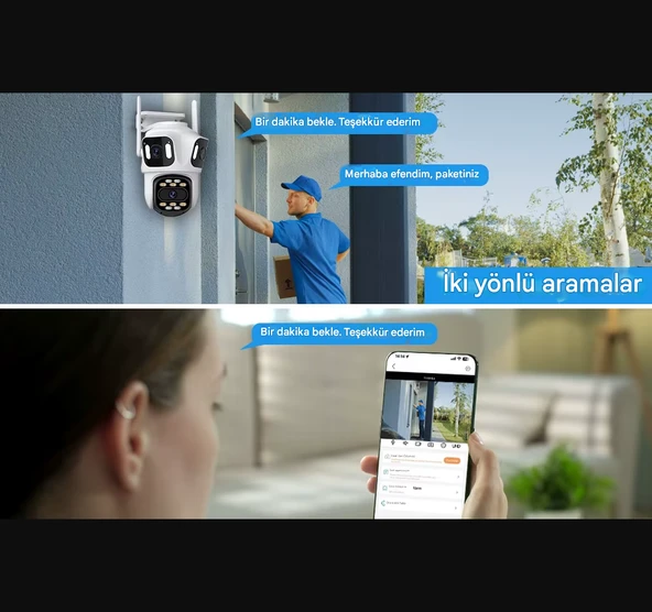 QASUL 3-Ekran Güvenlik 6K HD PTZ Kamera Wifi Gözetim Çok Lensli IP Kamera Kablosuz CCTV Kamera - 6