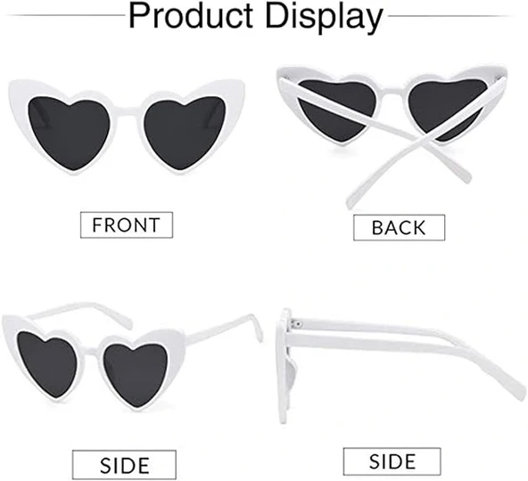 Nessiworld Beyaz Renk Kalp Şekilli Parti Gözlüğü 15x5 cm - Resim 3