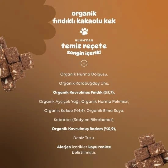 Nessiworld Humm Organik Fındıklı Kakaolu Vegan Kek 30 Gr - Resim 4