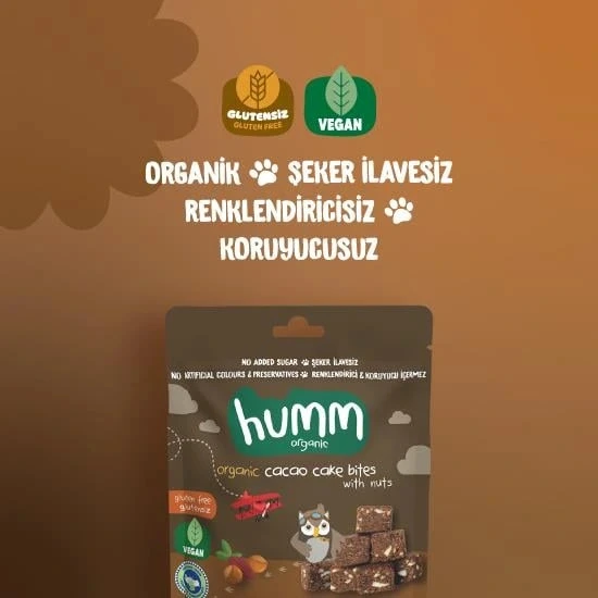Nessiworld Humm Organik Fındıklı Kakaolu Vegan Kek 30 Gr - Resim 2