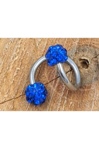 Mavi Taşlı Dudak Piercing ürün görseli 1