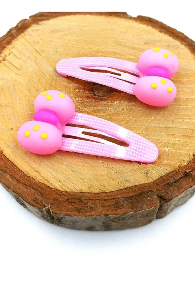 Toz Pembe Renk Figürlü Çıt Çıt Çocuk Tokası ürün görseli 1