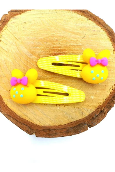 Sarı Renk Figürlü Çıt Çıt Çocuk Tokası ürün görseli 1