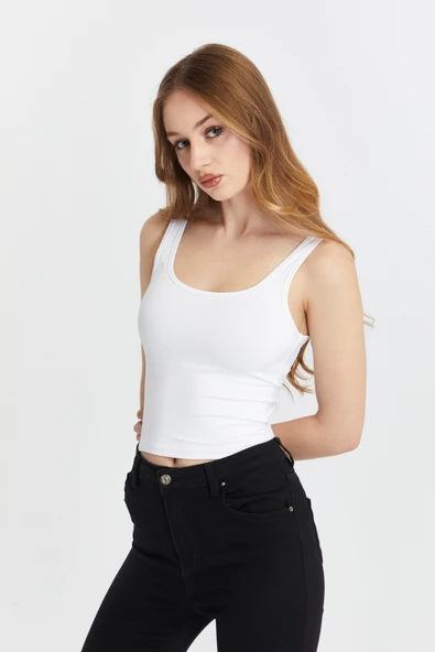 Kadın Geniş Askılı Likralı Body - 3