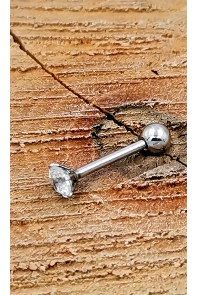 Çelik Zirkon Taşlı Piercing ürün görseli 1