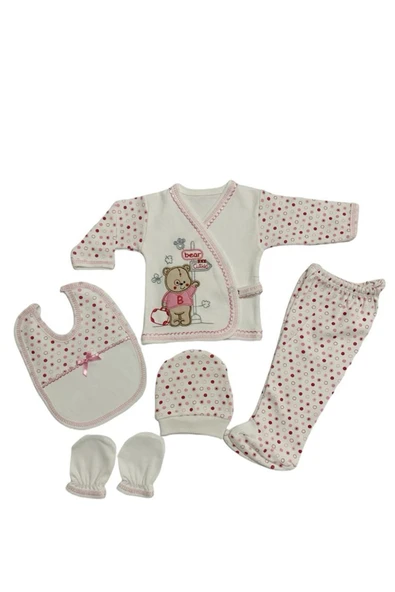 BABY KİDS COLORS Yeni Doğan Çantalı Ayı Hastahane Çıkışı 5li Zıbın Seti - 2