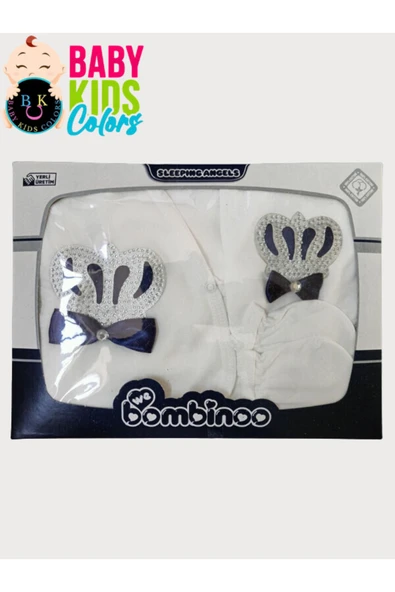 BABY KİDS COLORS Taşlı nakışlı Erkek 5'li hastahane çıkışı yenidoğan zıbın seti