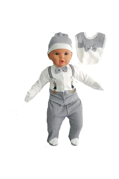 BABY KİDS COLORS Papyolu 5'li Yeni Doğan Hastahane Çıkışı Zıbın Seti Kutulu - 4