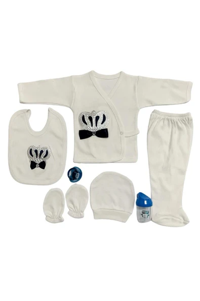 BABY KİDS COLORS Taşlı Nakışlı Erkek 7'li Hastahane Çıkışı - 2