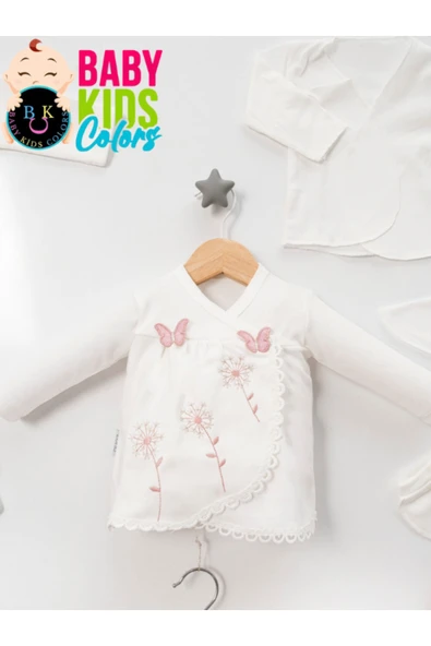 BABY KİDS COLORS Lüks Kelebek Yeni Doğan Hastane Çıkış 10'lu Zıbın Seti (KUTULU) - 3